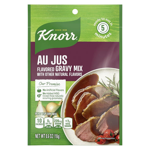 Knorr Gravy Mix For Delicious Easy Meals and Side Dishes Au Jus No Artificial Flavors, No Added MSG, 0.6 Ounce (Pack of 24)...