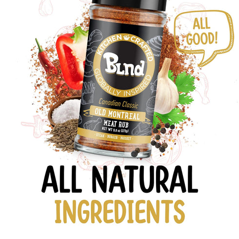 Kitchen Crafted - BLND Canadian Classic Old Montreal Meat Rub, Seasonings and Spices for Cooking Steak Meat and More, Use as Steak Seasoning or Ch...