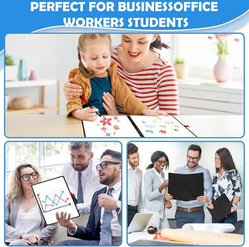 Double-Sided Whiteboard - Portable, 12" x 9" Dry Erase Boards with 3 Markers, Eraser and Stylish Red Elastic Pen Tray for Office, Education and Ho...