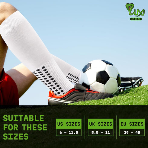 LUX Anti Slip Soccer Knee Socks,Non Slip Football/Basketball/Hockey Sports Grip Socks...