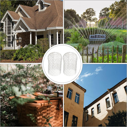 Angoily 2pcs Gutter Anti-leaf Down Silver Guard, & Guards Guard for Spout Protector Sundries Expandable Screens Aluminum Gutters and Sieve Straine...