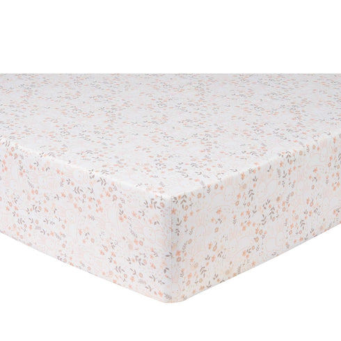 Sammy & Lou Cottontail Floral 2-Pack Microfiber Fitted Crib Sheet Set, Fits Standard Crib Mattress 28 in x 52 in; Fully Elasticized,...