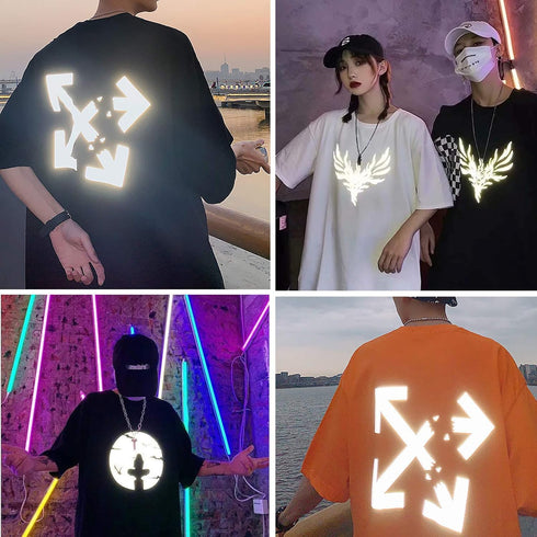 HTV Reflective Gray Vinyl Rolls Reflective Heat Transfer Silver 12Inch x 5Feet Iron On Vinyl for Cricut, T-Shirts DIY Design, Silhouette Cameo & H...