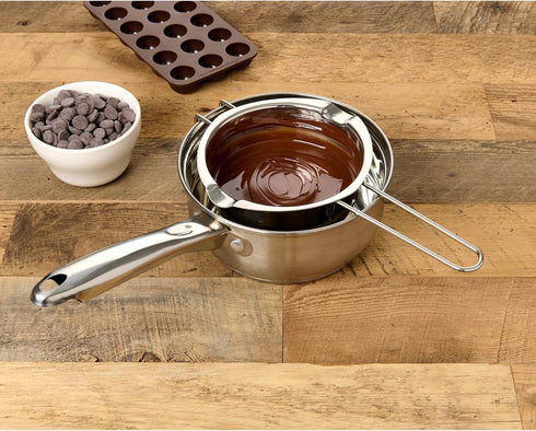 Mrs. Anderson’s Baking Chocolate Melting Pot with Pour Spouts, Heavyweight Stainless Steel, 2.5-Cup Capacity...