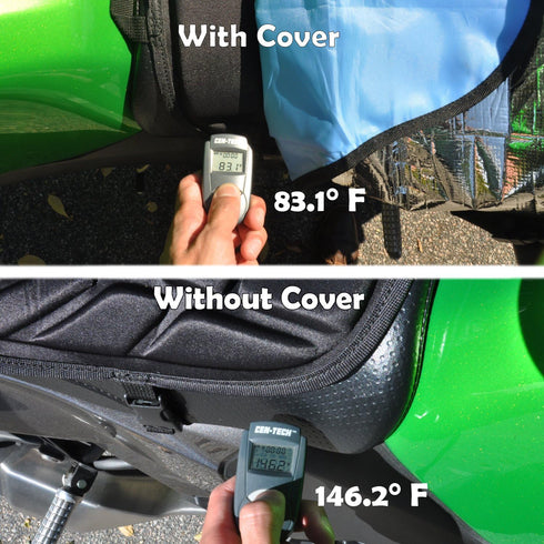 Sun Reflective Motorcycle Seat Cover Waterproof and Light Resistant Protection | Heat Resistant Shield for a Cooler Motorbike Seat | Compact with ...