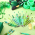 60 Pieces Plastic Beadable Pen Bead Ballpoint Pen Black Ink Beaded Pens for Kids Students Presents Office School Supplies (Green Series,Classic)...
