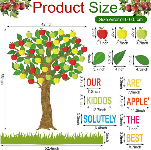 Classroom Tree Bulletin Board Set Bulletin Board Tree Cutouts, Classroom Tree Wall Decor for Elementary School Teacher Supplies(Apple Style)...