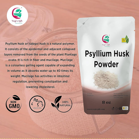 Psyllium Husk Powder 8 oz | 98% Purity | Daily Fiber for Baking, Smoothies, Cooking, and Beverages | Unflavored, Fine Ground, Non-GMO | Keto Frien...