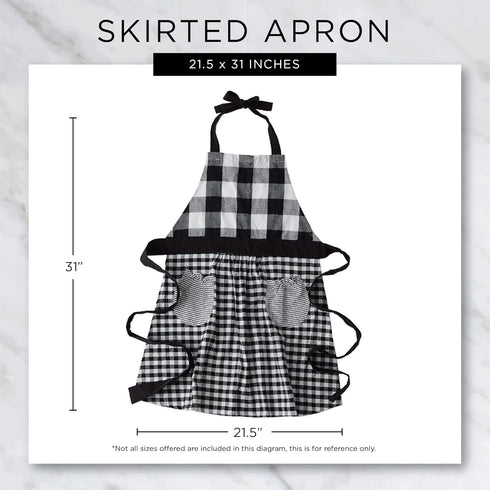 DII Kitchen Collection, Gingham Check, Red/Black, Apron...