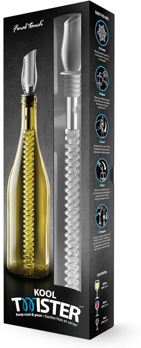 Final Touch Kool Twister 2-in-1 Wine Bottle Chilling Stick & Pourer (KT523)...