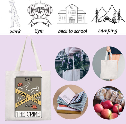 ENSIANTH Crime Scene Junkie Tote Bag Criminologist Gift Serial Killer Movies Fans Gift Crime Investigator Handle Bag...
