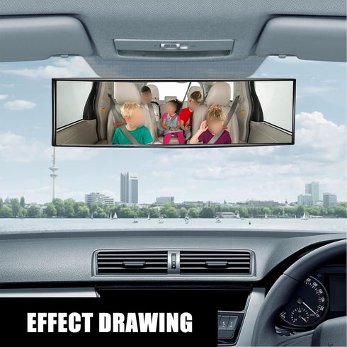 1 PC Rear View Mirror, 11.4 inch Panoramic Rearview Mirror, Interior Clip-on Wide Angle Rear View Mirror, Reduce Blind Spot Effectively Universal ...