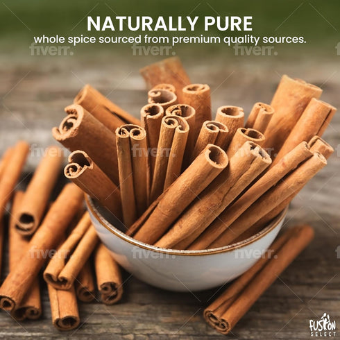Fusion Select Cinnamon Sticks - Whole Canela Bark Pieces for Asian, Indian, & Middle Eastern Cuisine - Herbs & Spices for Baking & Cooking - Packe...