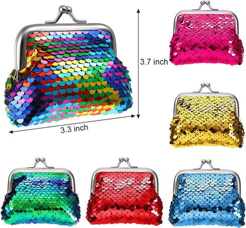 Frienda Sequin Coin Purses Reversible Sequin Mini Wallets Pouches Colorful Sequins Bags for Women Party Favor...