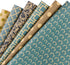 RUSPEPA Reversible Kraft Wrapping Paper Sheet - Navy Geometric Design Kraft Paper - 6 Sheets Packed as 1 roll - 17.5 x 30 inches per Sheet...