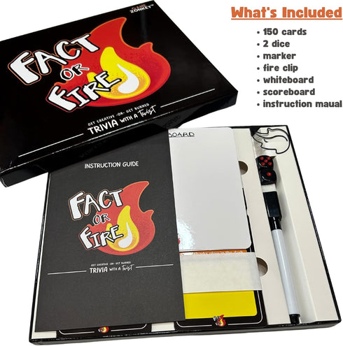 FACT or FIRE Trivia Card Game for Family and Friend Board Game Nights | Ultimate Playing Experience for Engaging Play Time | Get Creative Or Get B...