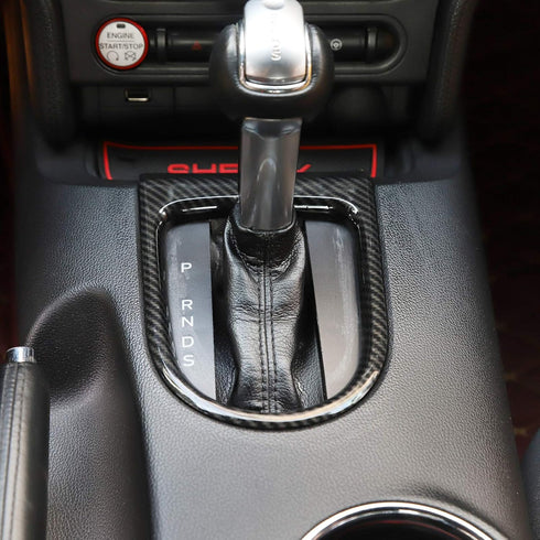 RT-TCZ Gear Shift Panel Frame Cover Interior Trim Sticker Accessories Compatible with Ford Mustang 2015 2016 2017 2018 2019 2020 2021 2022 (Carbon...