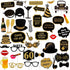 Adult 60th Birthday Photo Booth Props(41Pcs) for Her Him Cheers to 60 Years Birthday Party, Gold and Red Decorations, 60th Happy Birthday Party Su...
