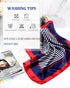 Bonuci Sailor Scarf 23.62 x 23.62 Inch Silk Satin Flight Attendant Scarf Square Red White and Blue Stripe Scarf for Women...