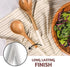 Folkulture Salad Servers or Salad Tongs, Wooden Utensils for Serving Salad, 12-inch Spoon and Fork Set, Mango Wood, White...