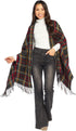 Mud Pie Reversible Tartan and Leopard Womens Scarf Wrap, One Size, Green...