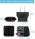 Europe to US Plug Adapter EU/UK/AU/in/CN/JP/Asia/Italy/Brazil to USA (Type A & B) American Travel Adapter and Converter, Wall Outlet Power Charger...