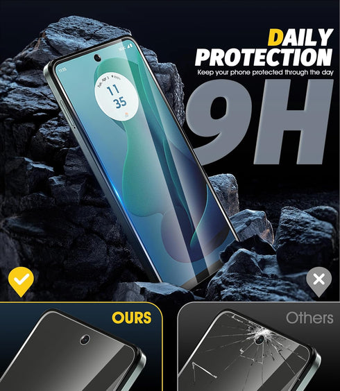 (3 Pack) Orzero Tempered Glass Screen Protector Compatible for Motorola Moto G 5G 2024, Protector De Pantalla Precise Front Camera Cutouts HD...