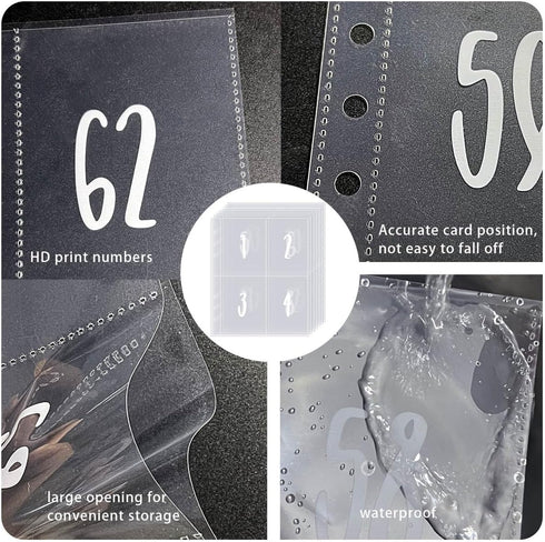 25 Pack A5 Binder Sleeves 100 Envelopes Money Saving Challenge A5 Money Saving Binder, Pouches Either Labeled 1-100 Money Pouches for Cash Stuffin...