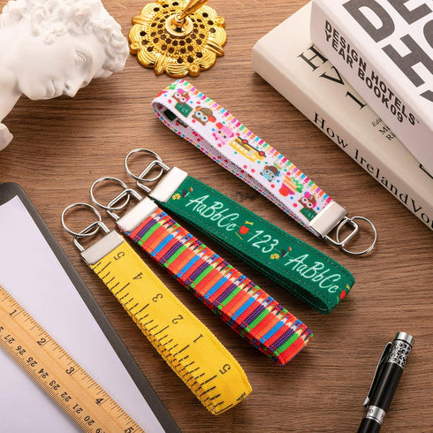 4 Pieces Teacher Appreciation Gifts for Women Wristlet Strap for Key, Hand Wrist Lanyard Key Chain Holder, Thank You Gifts Wristlet Keychain for C...