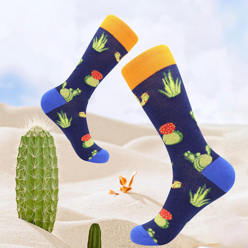 BISOUSOX Men's Dress Socks Funny Fun Colorful Crazy Funky Crew Socks for Men Novelty Happy Cotton Size 9-12...