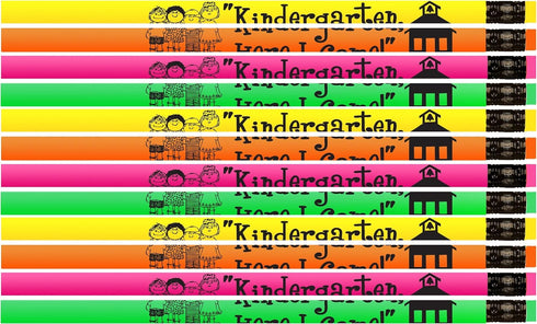 Kindergarten, Here I Come Pencils! Neon Kindergartener Pencils - 36 Qty Package - Express Pencils™...