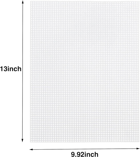 8 Plastic mesh Canvas Sheets for Embroidery Crafts, Acrylic Yarn Crafts, Knitting and Crochet Projects (9.92 x 13 inches, 10 Knitting Needles Incl...