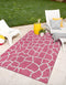 Unique Loom Outdoor Safari Collection Area Rug - Giraffe (2' x 3' Rectangle Magenta/Ivory)...