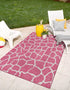 Unique Loom Outdoor Safari Collection Area Rug - Giraffe (2' x 3' Rectangle Magenta/Ivory)...
