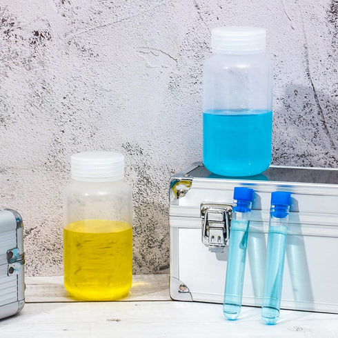 Hoolerry 20 Pcs Sample Bottles 2 oz Plastic Bottles Wide Mouth Reagent Bottles with Caps 60ml Laboratory Grade Polypropylene Clear Liquids Storage...