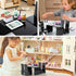 16Pcs Miniature Laptop Computer Tablet Toy Phone Pad and Coffee Juice Doll Accessories Mini Chairs and Table Glasses Headset Drink Playset Girl Sm...