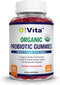 Organic Probiotic Gummies - 5 Billion CFU, Max Strength, Strawberry Flavored, Gut Health and Immune Support for Men, Women and Kids (60 Non-GMO Gu...