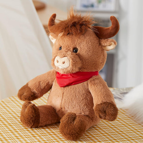 Houwsbaby 12" Highland Cow Stuffed Animal Scottish Highland Cow Plush Toys for Babies,Kids, Women Easter Valentine for Boys and Girls Women...