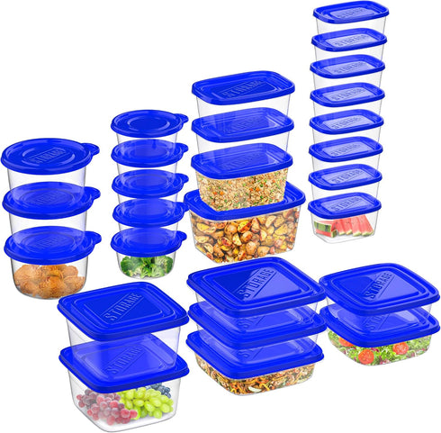 54-Piece Food Storage Containers with Lids - Fridge, Freezer, and Microwave Safe - BPA-Free Food Grade Stain-Resistant Containers by Chef Buddy...