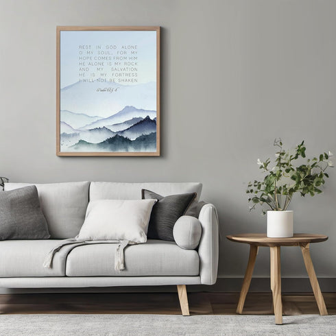 Posterizer 1 pcs-Psalm 62:5-6 Religious Quote- Bible Verse-Religious Posters-Gifts for Christians-Decor for Church, Sunday School Classroom- UNFRA...