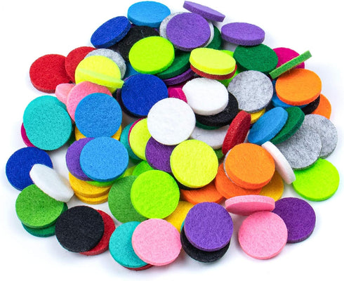 AUEAR, 100 Pack Replacement Felt Pads Round Essential Oil Diffuser Locket Necklace Refill for Bracelet Car Vent Clip 0.87 inch...