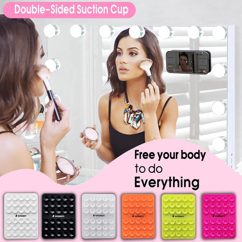 Double Sided Silicone Suction Cup Phone Mount Case for Selfies and Videos - Attach to Glass, Mirrors & Smooth Surfaces Sticky Grip for iPhone and ...