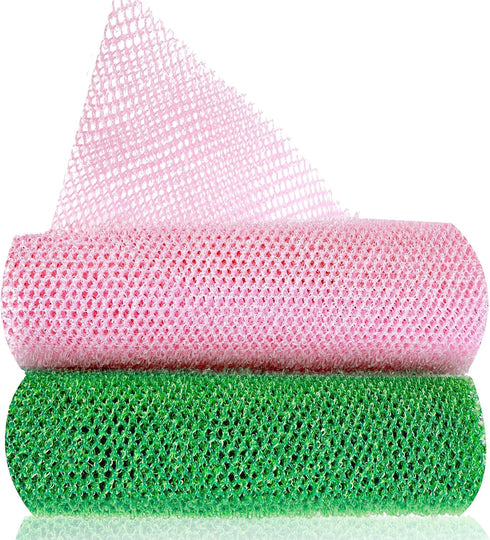 2 Pcs African Net Sponge, African Exfoliating Premium Bathing Sponge Wash Net, Long Nylon Back Washcloth Towel for All Skin Daily Back Body Scrub ...