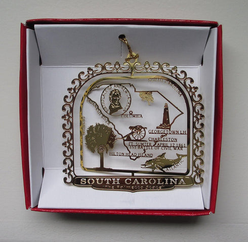 South Carolina Palmetto State Brass Ornament Souvenir Gift...