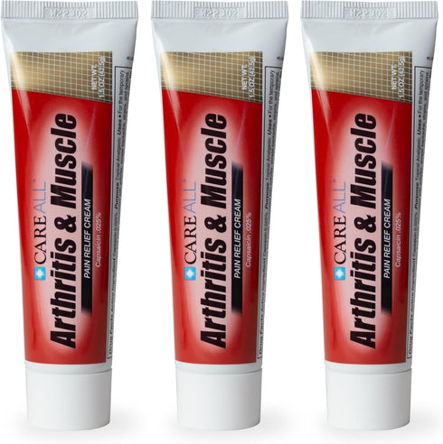 CareAll Capsaicin Arthritis, Muscle, and Joint Cream 1.5 oz. (3 Pack), Relief of Minor Aches and Pains from Backache, Sprains, Strains, Arthritis....