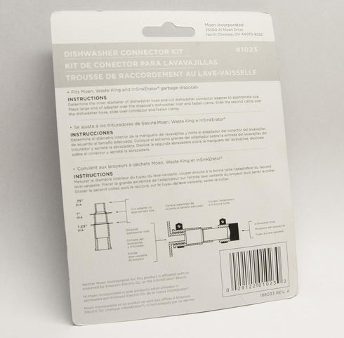 Waste King Garbage Disposal Dishwasher Connector Kit - 1023 , Black