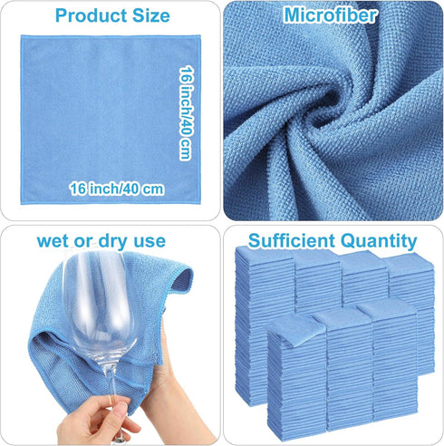 36 Pack 16'' x 16'' Microfiber Cleaning Cloths Cleaning Rags Reusable Wash Rags Microfiber Towels Softer Highly Absorbent Multifunctional Purpose ...