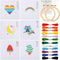 Pllieay Cross Stitch Beginner Kit for Kids 7-13, Includes 6pcs Project Cross Stitch Pattern and 2pcs Hoops, 12 Skeins, Needle Point Starter Kit Se...
