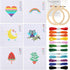 Pllieay Cross Stitch Beginner Kit for Kids 7-13, Includes 6pcs Project Cross Stitch Pattern and 2pcs Hoops, 12 Skeins, Needle Point Starter Kit Se...