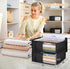 MISSLO Bed Sheet Organizers and Storage Queen/King Size Sheet Folder 4 Pack Linen Closet Organizer with Clear Window Blanket Storage Bags for Beds...